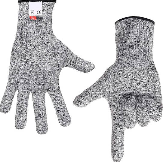 ANSI EN388 Certified Coated Safety Gloves Cut Resistant Polyester with HPPE Lining 2