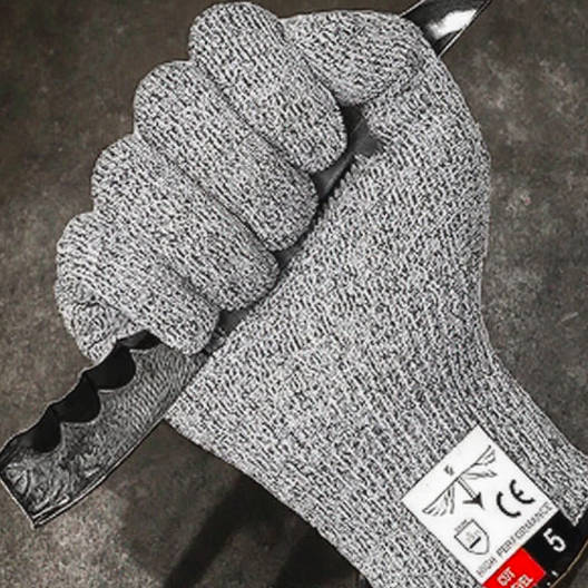 ANSI EN388 Certified Coated Safety Gloves Cut Resistant Polyester with HPPE Lining