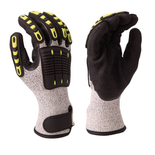 Custom TPR Cotton Construction Industrial Impact Gloves Oilfield Mining Anti Cut Gloves